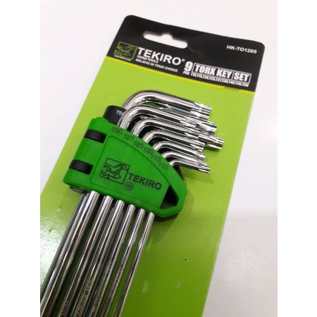 TEKIRO KUNCI L BINTANG PANJANG 9 PC (SET) (T10, T15, T20, T25, T27, T30, T40, T45, T50)