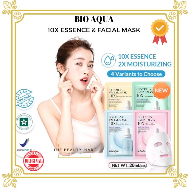 [BPOM] BIOAQUA 10X Essence Mask Brightening Moisturizing Sheet Mask 28ml