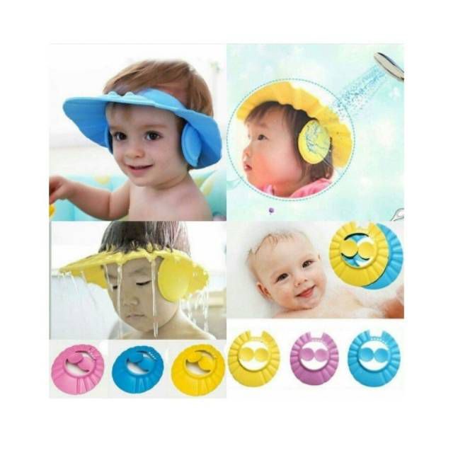TOPI KERAMAS ANAK TOPI MANDI ANAK BABY SHOWER CAP TOPI PELINDUNG WAJAH DAN TELINGA BAYI PODOTUKUSHOP