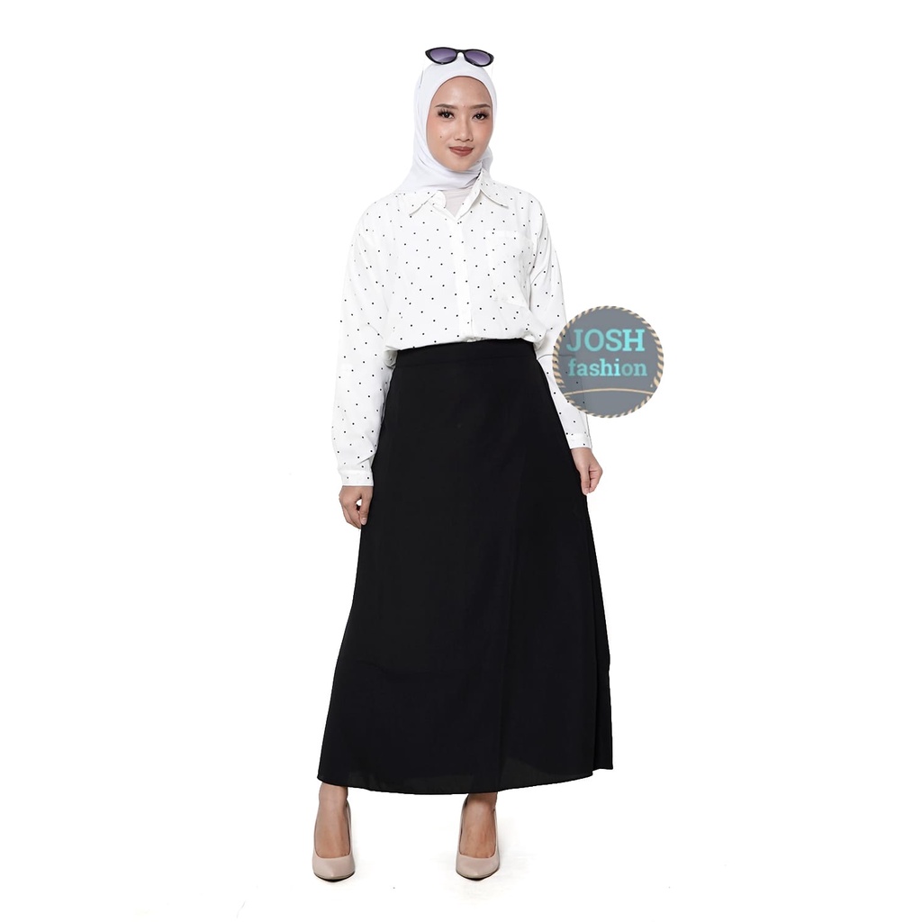 ROK MIDI SKIRT SHAKILA  PREMIUM IMPOR/FLARE A-LINE.korean stlye