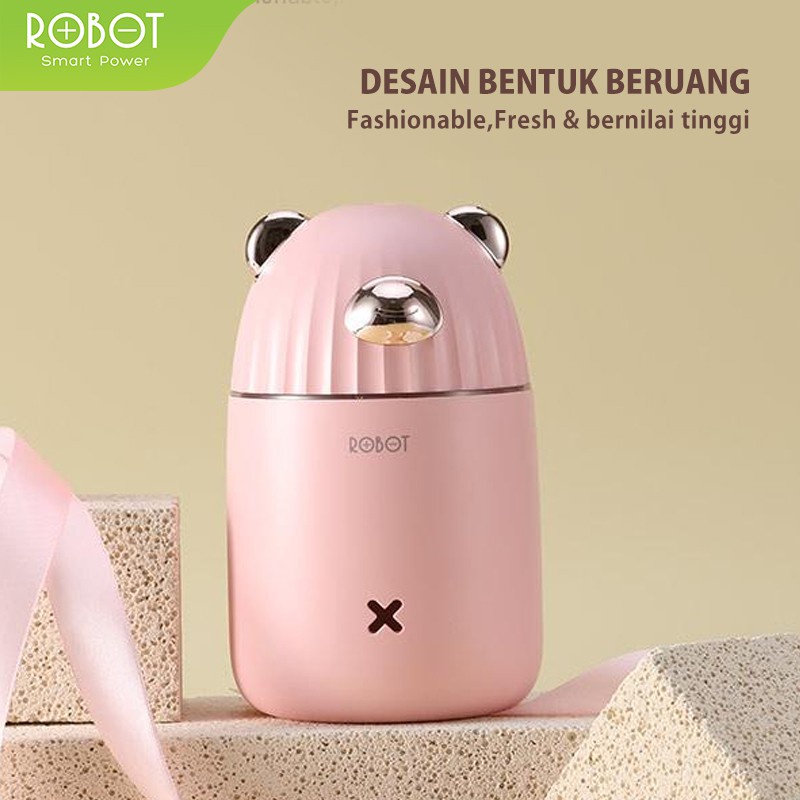 ROBOT RT-H01 Humidifier Diffuser Little Cool Bear Colorful Gradient Light USB 350ML - Garansi 1 Thn