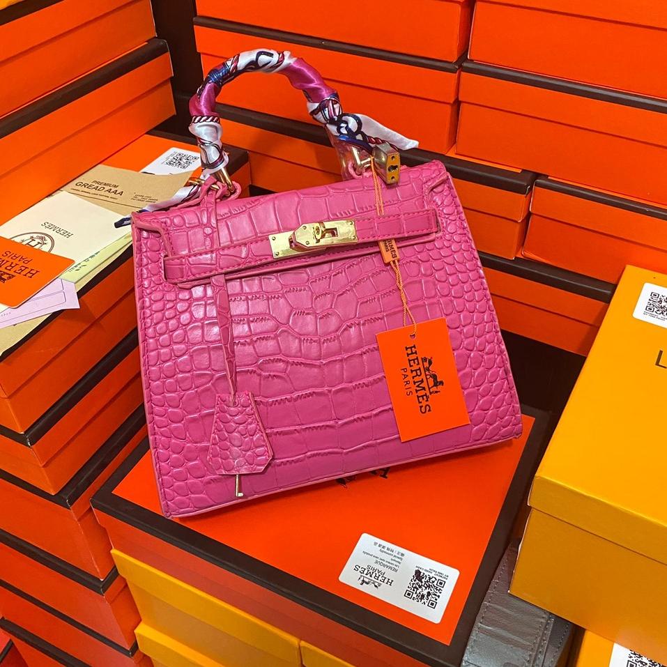 6P6 LIMITED EDITION TAS BRANDED HK.25 CROCO FANTA FUSCHIA  BOX DAN PAPERBAG KOMPLIT HANDBAG PUM