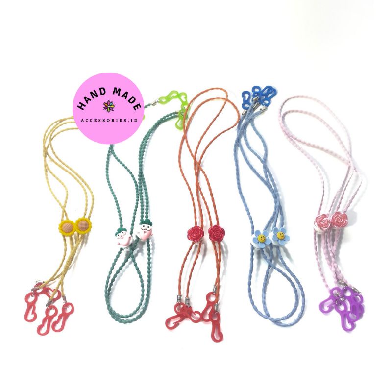 STRAP MASKER KARAKTER LUCU TALI PADI / STRAP CLAY / STRAP MASKER ANAK  strap masker STOPER HIAS POLO