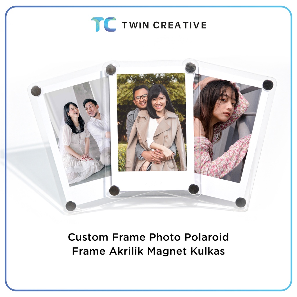 Frame Foto Acrylic Double Custom Photocard Polaroid Frame Magnet Kulkas - Polaroid Frame Akrilik