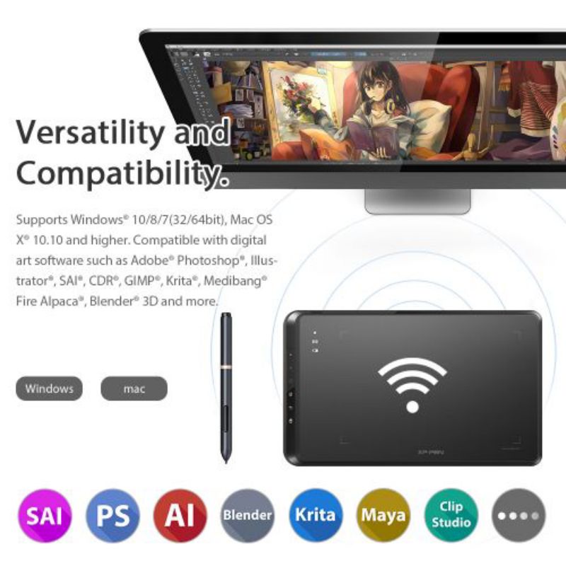 XP-Pen Wireless Smart Graphics Drawing Pen Tablet with Passive Pen - Star 05 V2 (Windows, Mac OS)