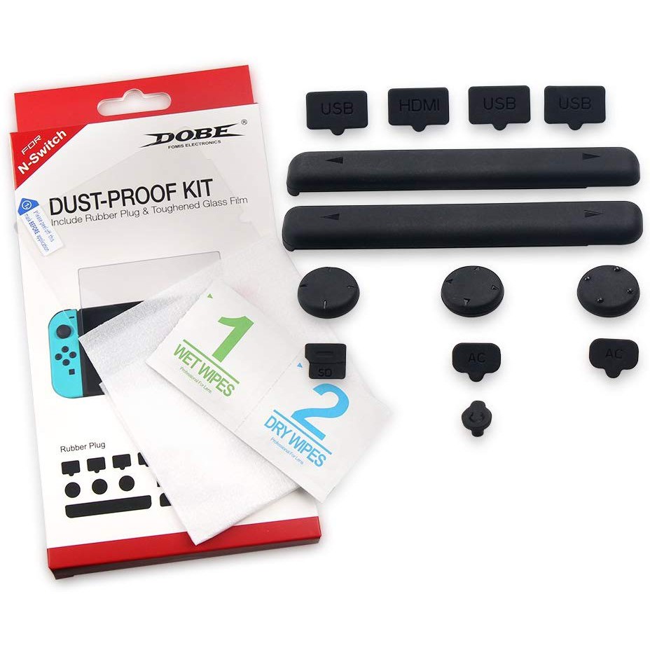 Nintendo Switch DOBE Dust Proof Kit + Tempered Glass