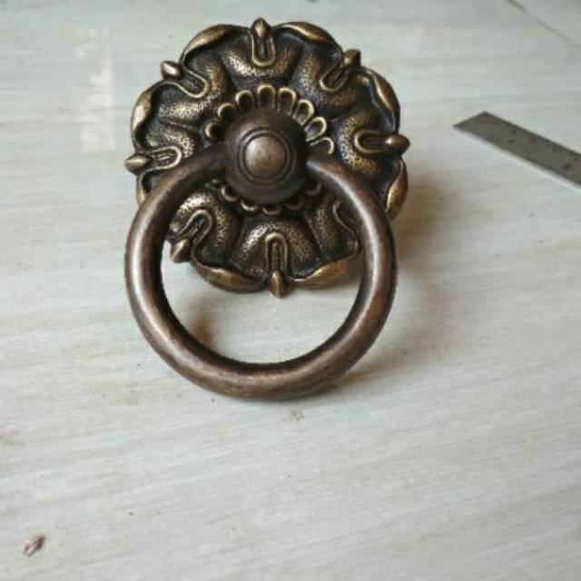 Handle Pintu / Tarikan Pintu Rumah Gebyok Kuningan Antik 074 075 10cm