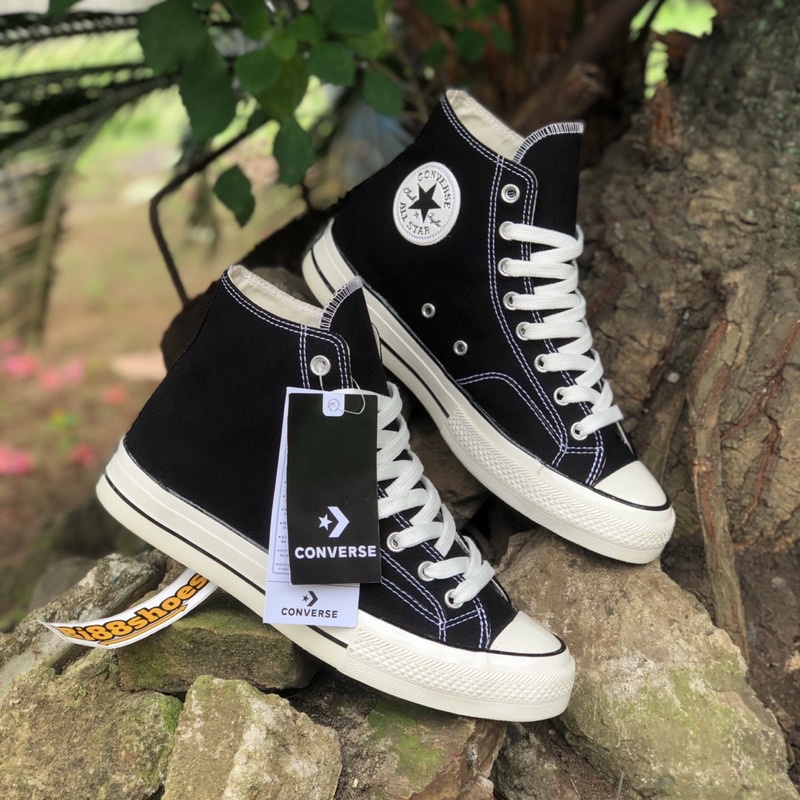( PROMO BAYAR DI TEMPAT ) Sepatu Converse 70s High Black White Pria Wanita