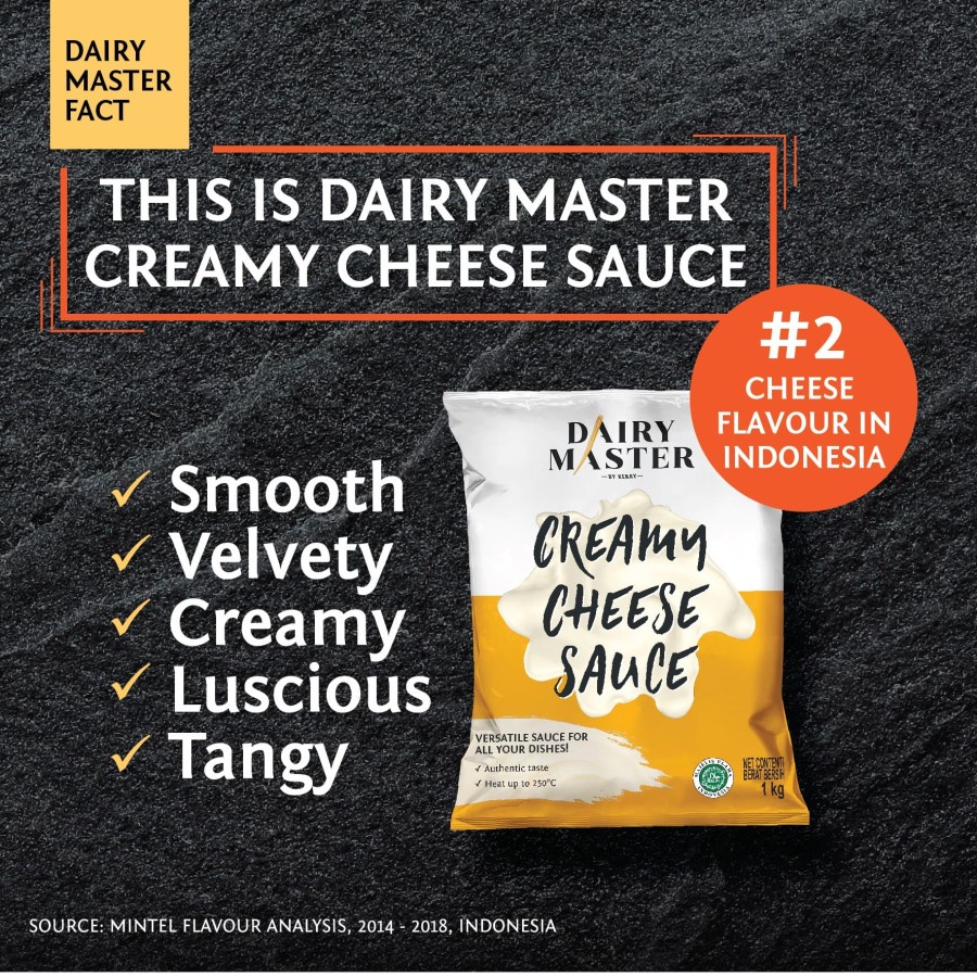 CREAMY CHEESE SAUCE DAIRY MASTER 1KG SAUS KEJU HALAL