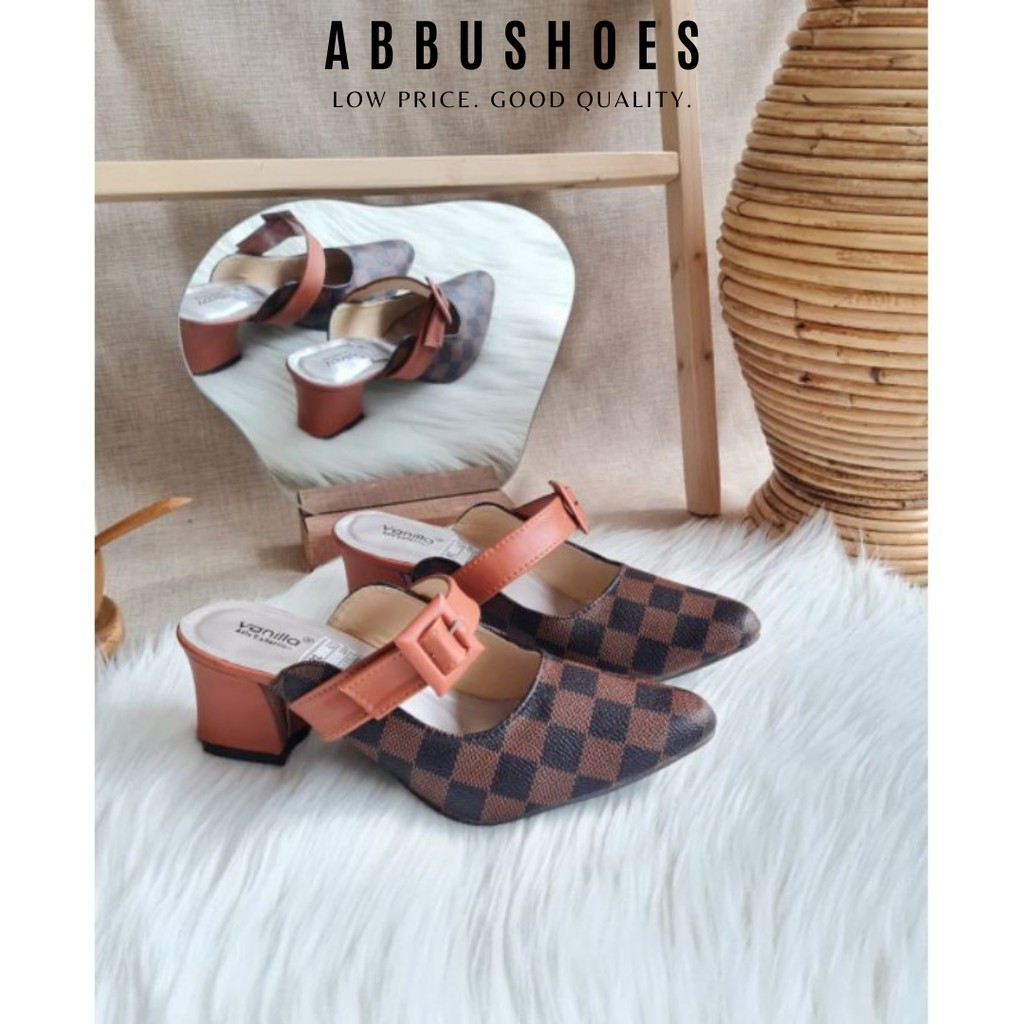 ABBUSHOES Hs 105 haktahu catur gesper wanita 5cm