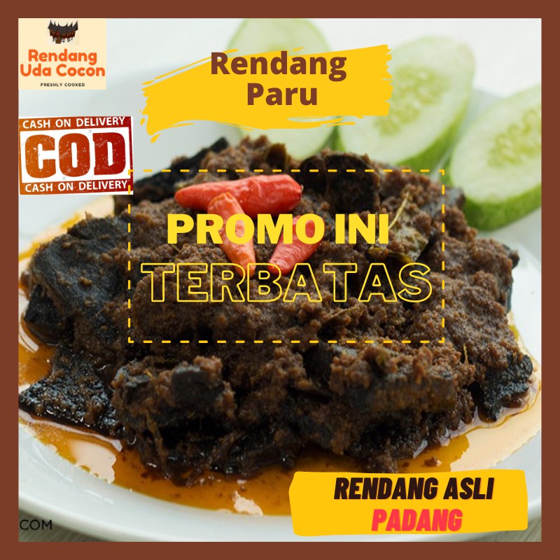 

Rendang Paru Asli Padang Uda Cocon (250 & 500 g) Masakan Siap Saji - Halal&Murah