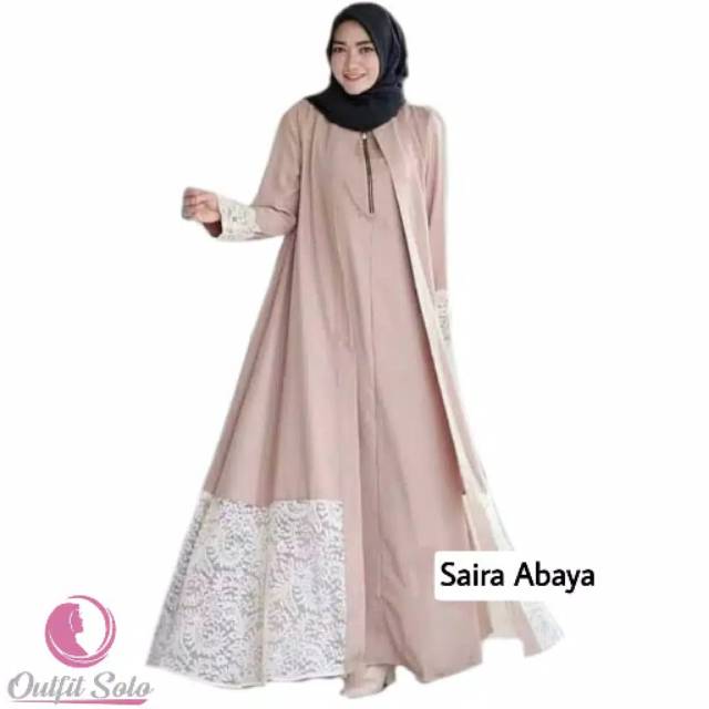 Saira abaya brukat busui pakaian wanita dress fashion muslim