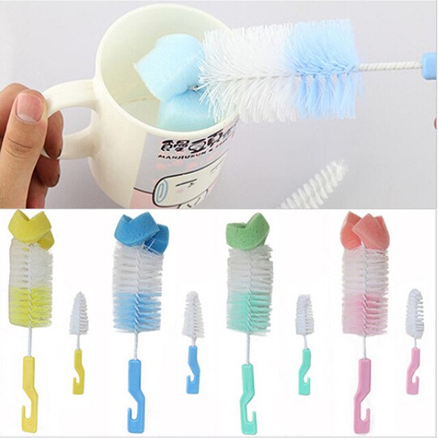 Sikat Botol Susu Moonship / Bottle &amp; Nipple Brush Sikat Dot Bayi 3 in 1-Vegasus Store(COD)