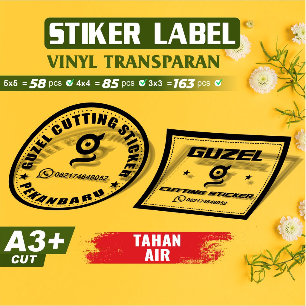 Cetak Stiker Label Makanan Vinyl Transparan Produk Logo Botol Plastik