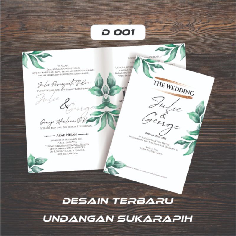 Undangan Pernikahan Cetakgrafis, Unik, Elegan, Minimalis Undangan Tasikmalaya Terbaru