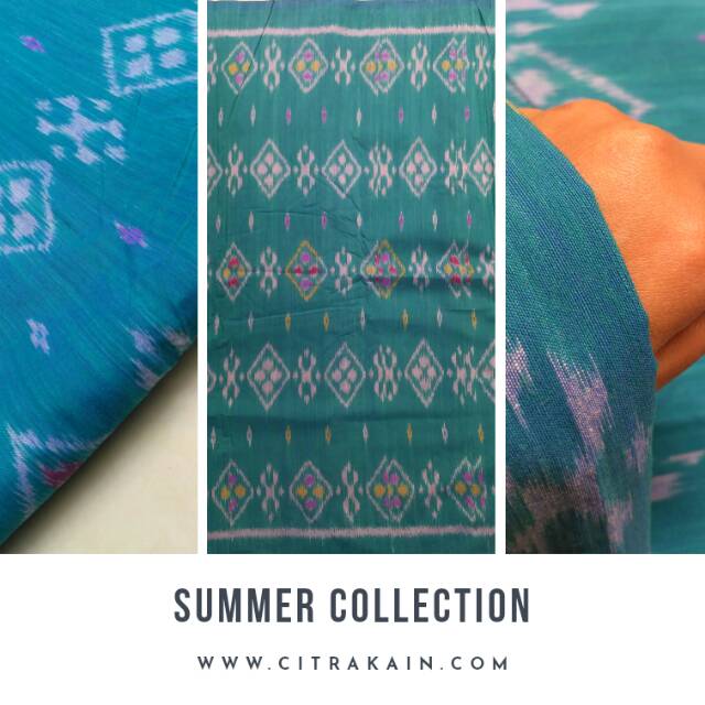 Kain ikat endek warna tosca