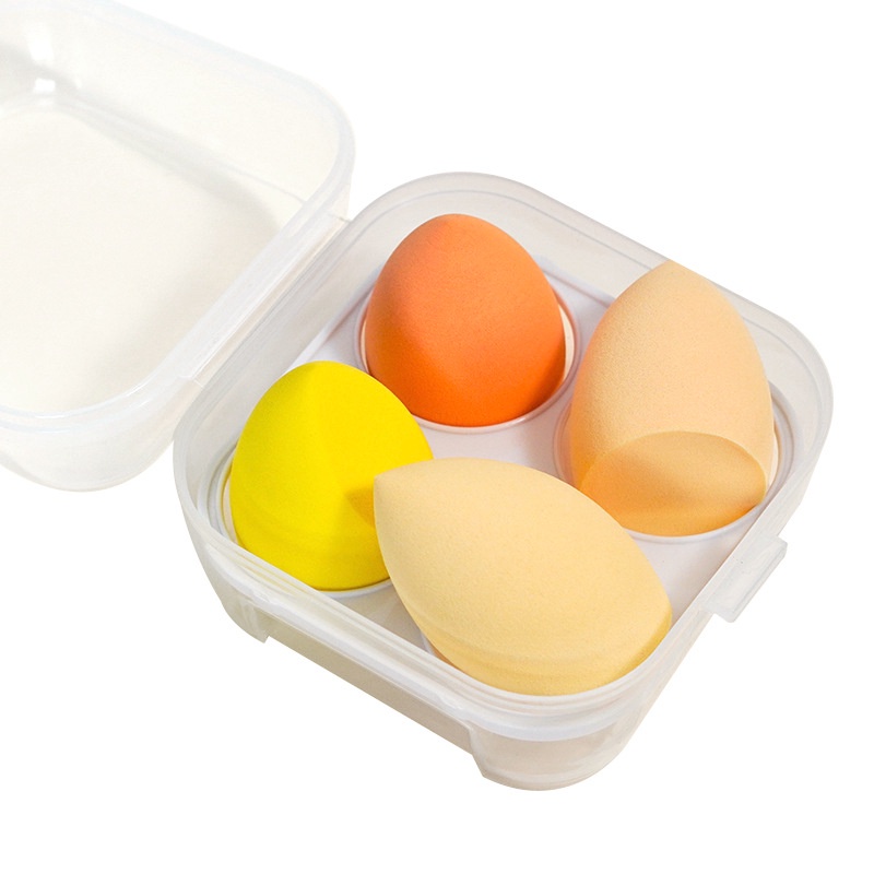 MAANGE 4pcs/box Makeup Air Sponge Powder Kering Dan Basah Cosmetic Sponge Beauty Egg Puff Set Beauty Blender Spons Puff Bedak Lembut Serbaguna 0486