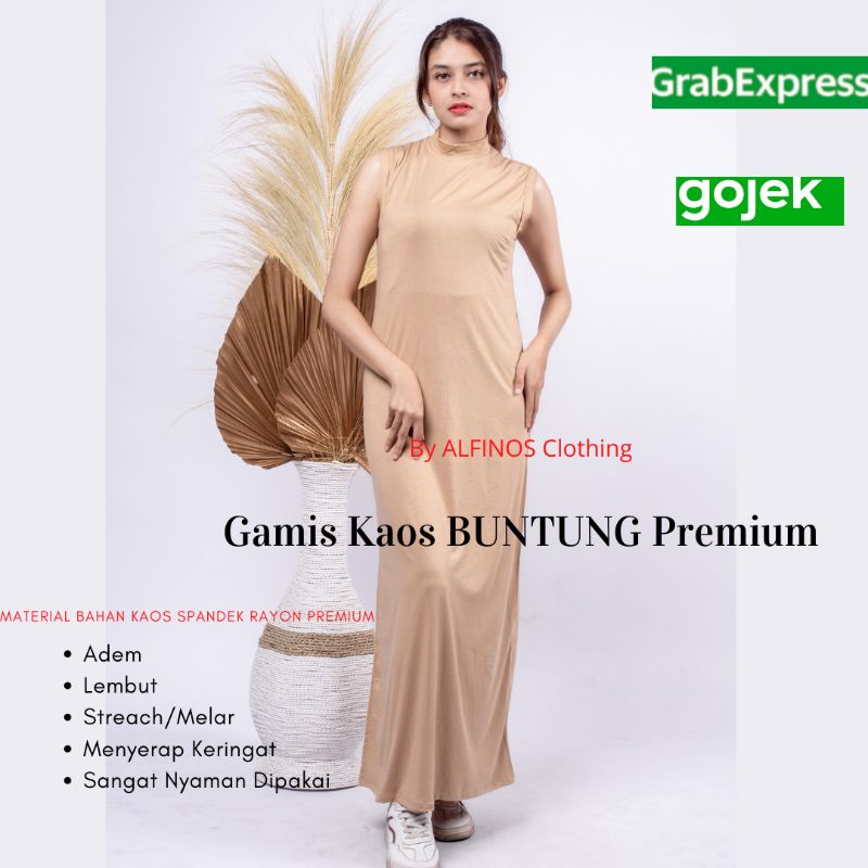 Gamis Kensi Polos | Gamis Lekbong Polos | Gamis Lekbong | Gamis Buntung | Manset Gamis Buntung | Daleman Dress Tanpa Lengan | Long Dress Tanpa Lengan