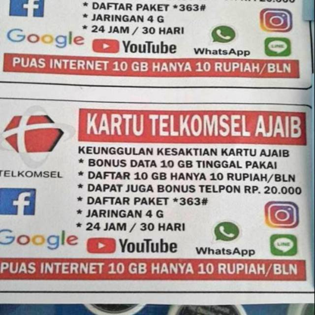 Kartu telkomsel ajaib 10gb