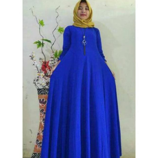 Gamis Polos Jersey Murah /Gamis Jersey Polos Ambrella / Gamis Terbaru - Merah bata GRATIS ONGKIR