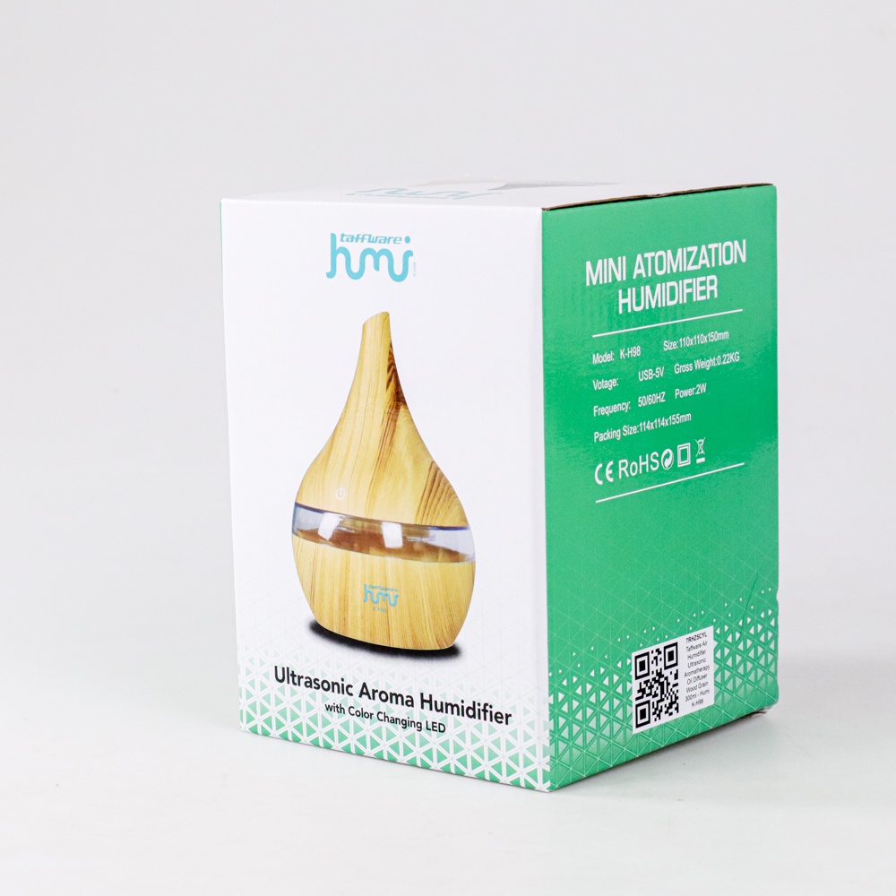 Air Humidifier Ultrasonic Aromatherapy Oil Diffuser Wood Grain 300ml - Humi K-H98 - 7RHZ5CYL Yellow