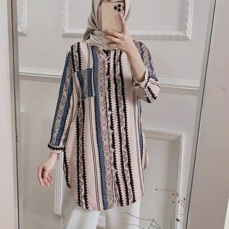 Leo tunik atasan wanita pakaian remaja fashion muslim