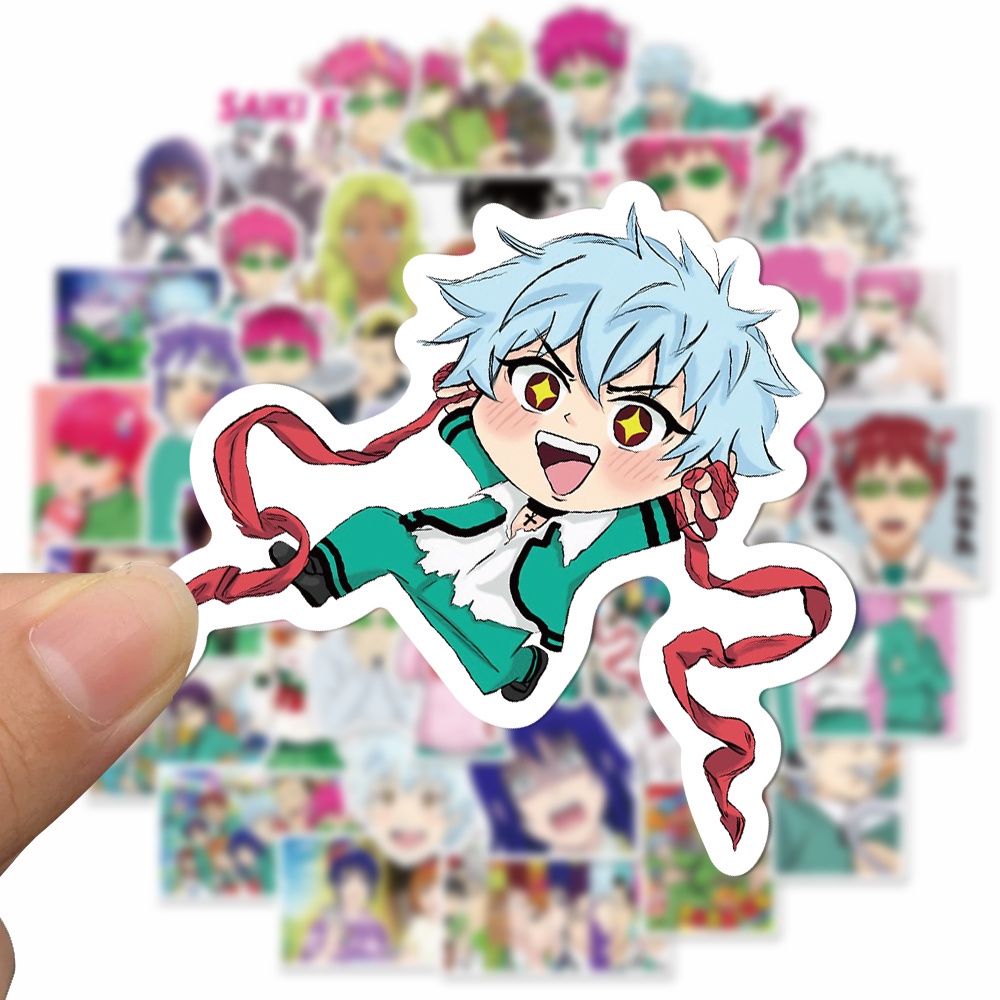 50pcs Stiker Kartun Anime Jepang Saiki K Anti Air Untuk Laptop