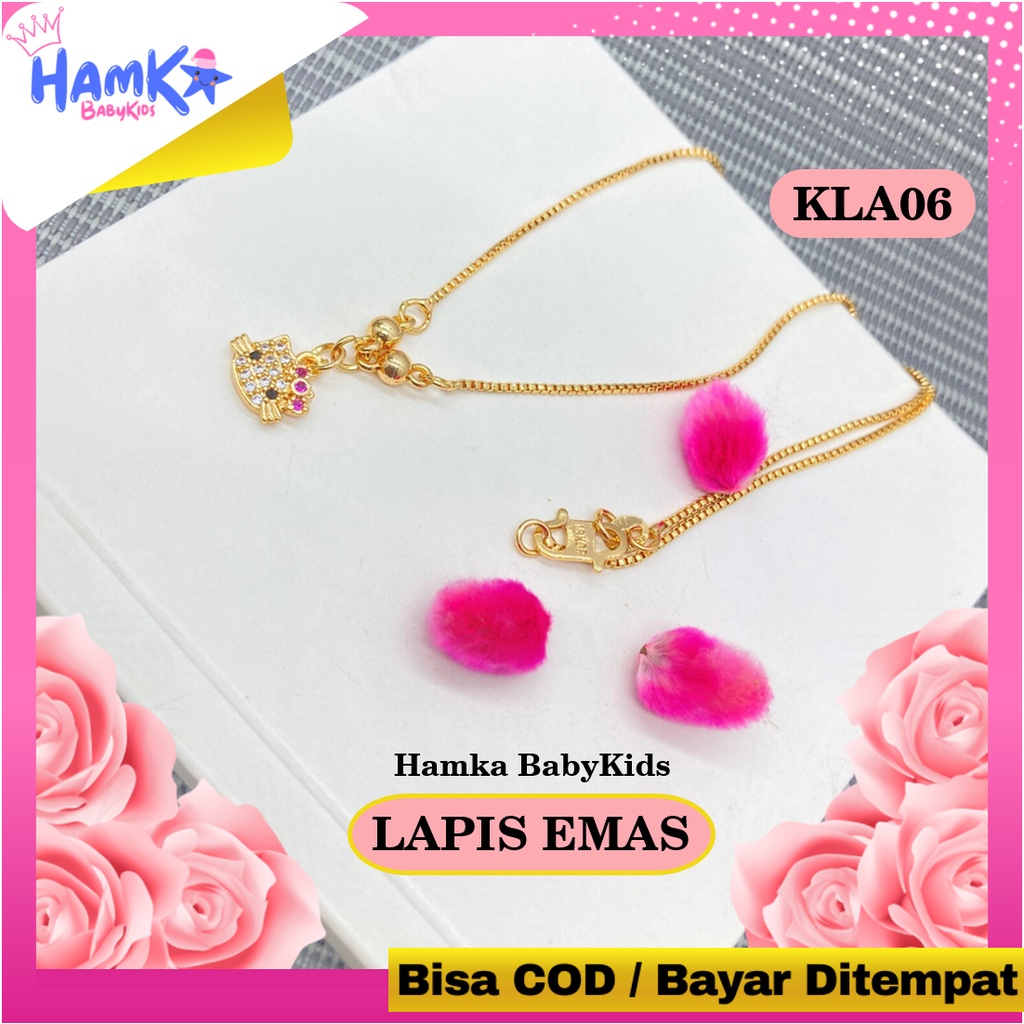 Perhiasan Kalung Anak Perempuan Permata Xuping Lapis Emas KLA04.06 Hallo Kitty Bayi Titanium