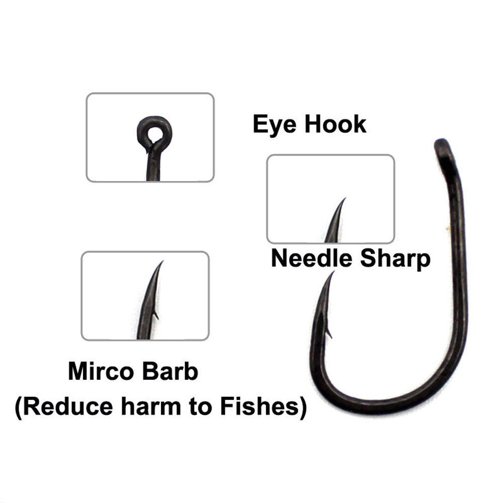 Quinton Berduri Ikan Kait Laut Memancing Meratakan Lalat Tajam Sabiki Rig Pengait Ikan Gurame PTFE Dilapisi Stainless Steel Karbon Tinggi Fishhooks Long Shank Barbed Hook