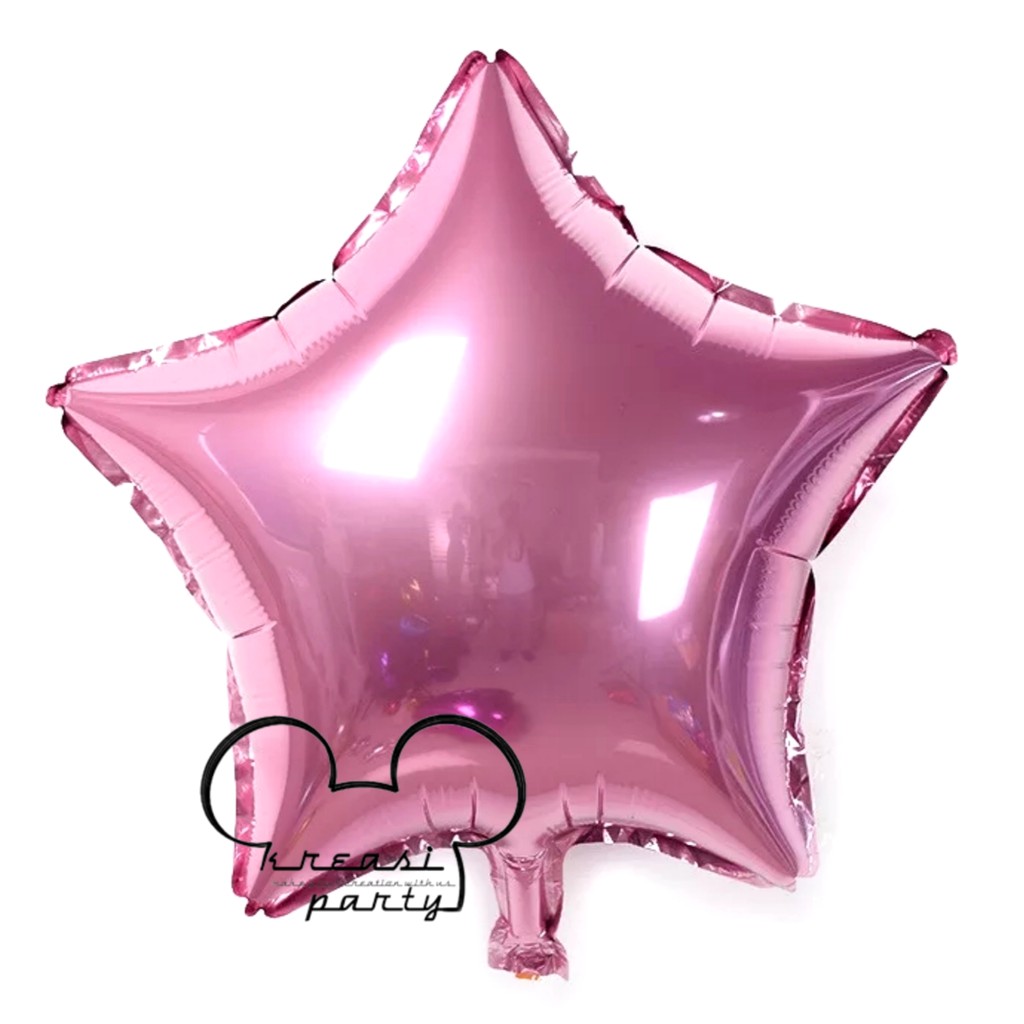 Balon Foil Bintang Pink Soft / Balon Foil Star / Balon Bintang