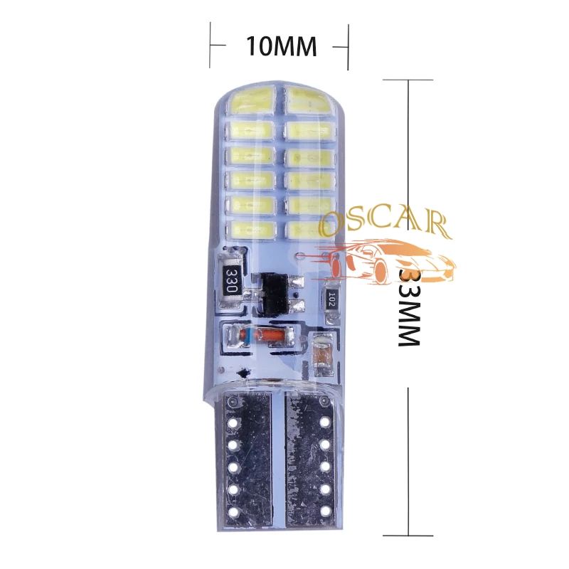 Lampu LED Senja Sen T10 24 LED Crystal Jelly 24 Mata Lampu Mobil &amp; Motor