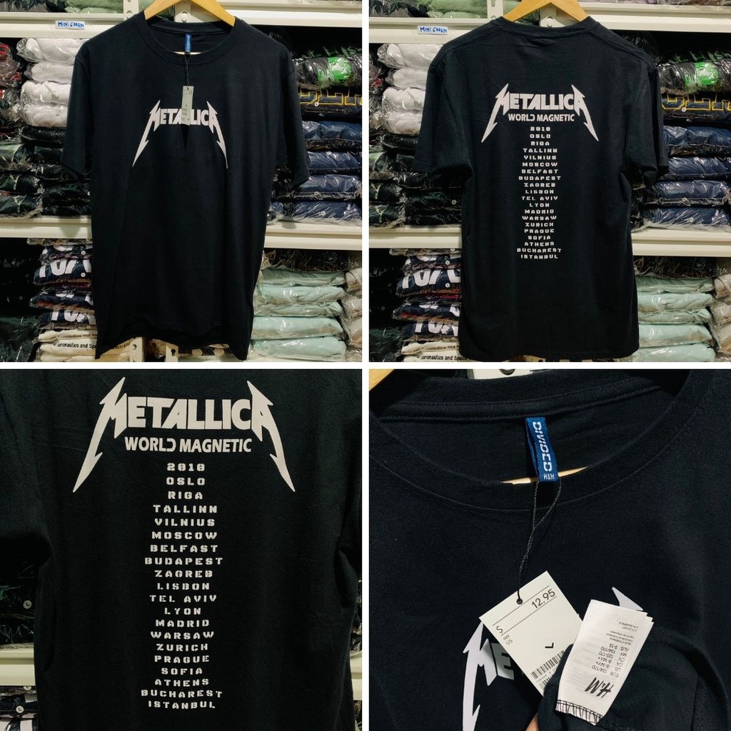 H&amp;M Tee Metallica / Baju Kaos HnM Original Pria Wanita