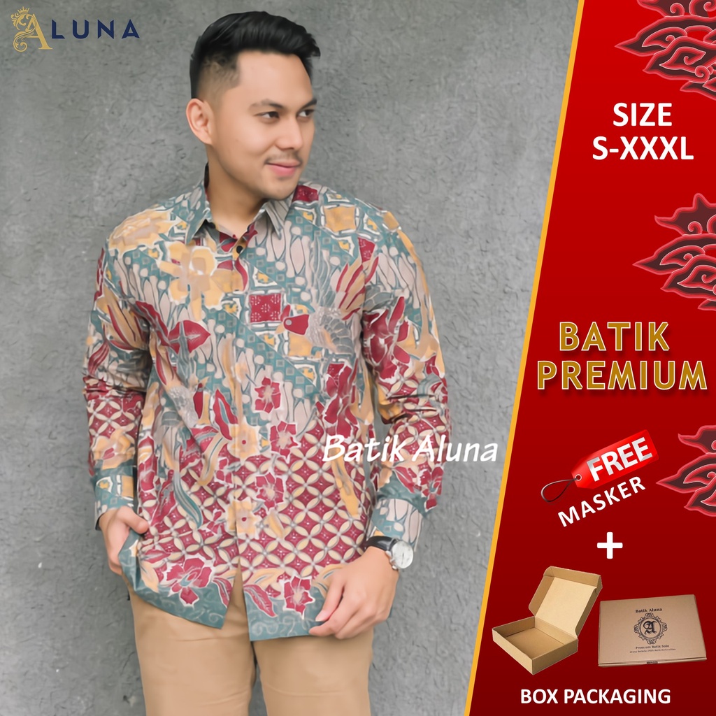 BATIK PREMIUM ALUNA REGULAR LENGAN PANJANG EXCLUSIVE KEMEJA BATIK PRIA PREMIUM SOLO MODERN PCW 120