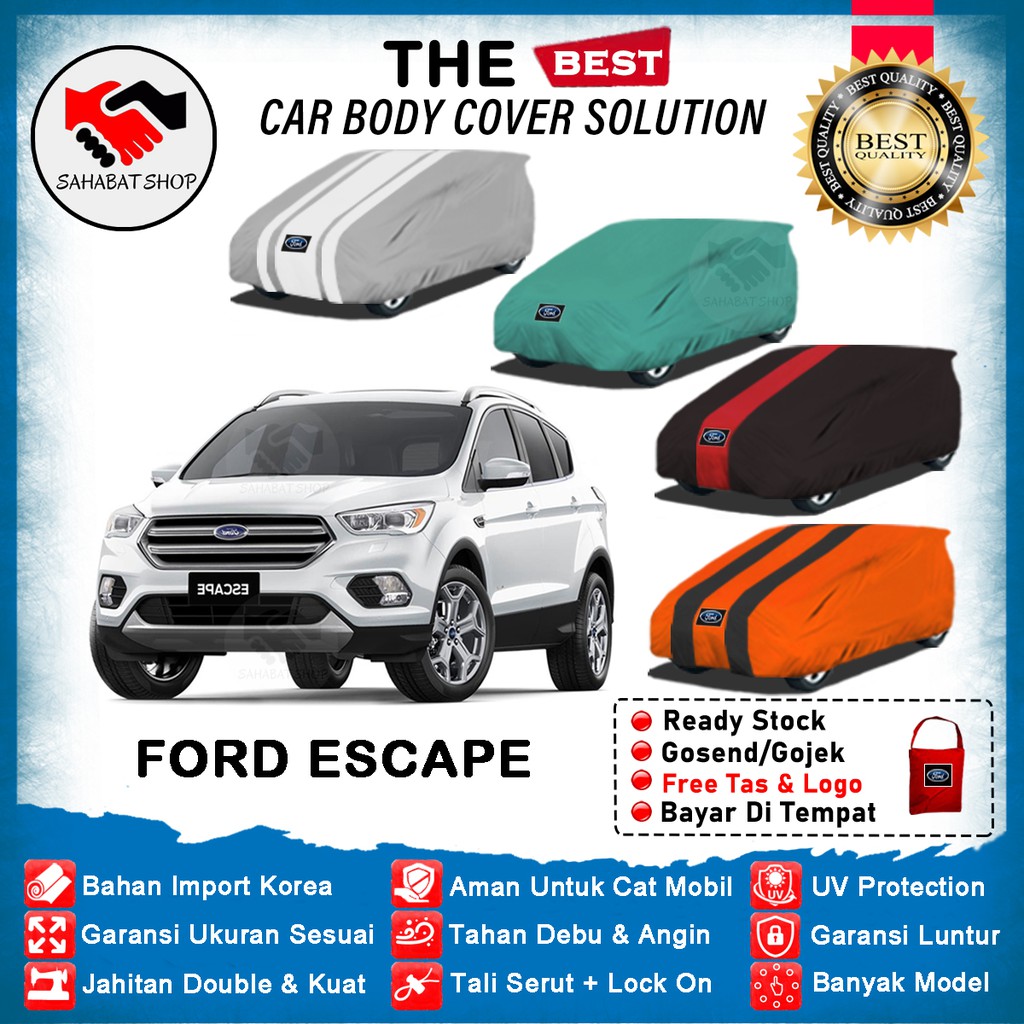 Sahabat Body Cover Mobil Ford Escape / Sarung Penutup Ford Escape Outdoor 2008 2009 2010 2011 2012 / Seilimut Tutup Mantel Pelindung Kerudung Mantol Jas Kelambu Terpal Pembungkus Mobil Escape Anti Air Waterproof Model Biru