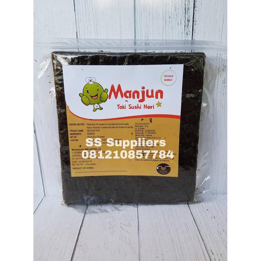 

manjun yaki sushi nori rumput laut seaweed 50 sheet, best seller! termurah