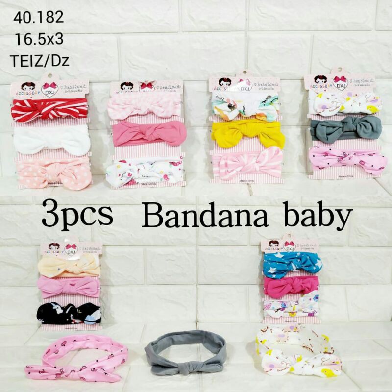 3pcs Bandana Baby|Bando Donut Bayi |Headband baby