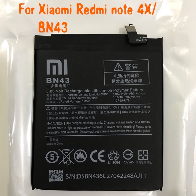 (P) Baterai batre battery Xiaomi Redmi Note 4X / BN43