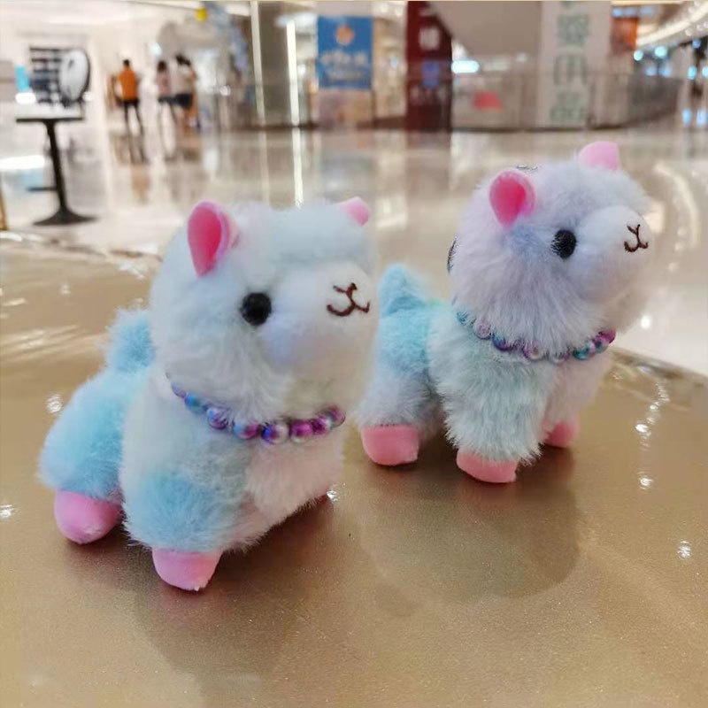 Boneka Gantungan Tas Gantungan kunci Aksesoris Tas lucu imut Gemes Lembut Boneka anjing cute Mainan Alpaca Toy Key Chain Gantungan Kunci Boneka Plush bentuk alpaca karakter kartun aksesoris tas wanita dan anak anak mainan boneka lucu gemes imut