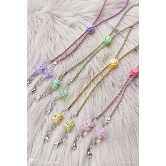 Strap Masker Motif Bunga Unik