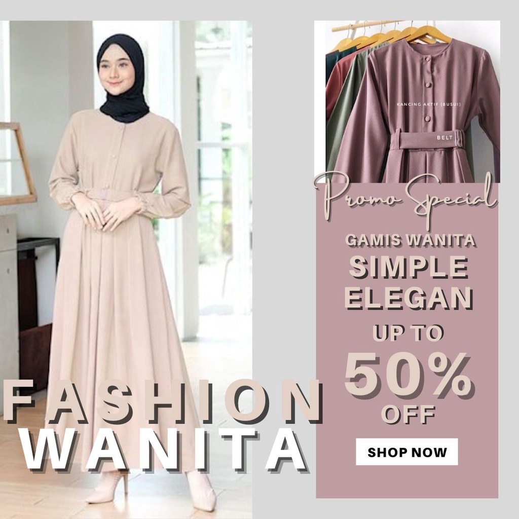 Baju Gamis Wanita remaja Dewasa Terbaru Long Dress Kekinian Warna Mocca coksu Polos Bahan Moscrepe M
