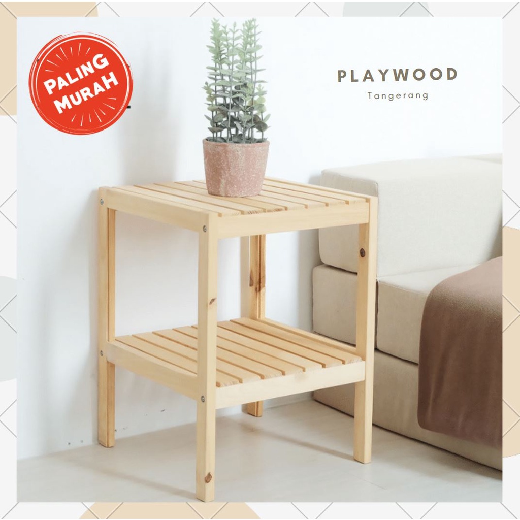 Rak Serbaguna 2 tingkat  | Rak Rak Wooden Shelf Rak Kayu rak susun kayu | Rak Samping Rak Kotak | rak sepatu atau rak dapur