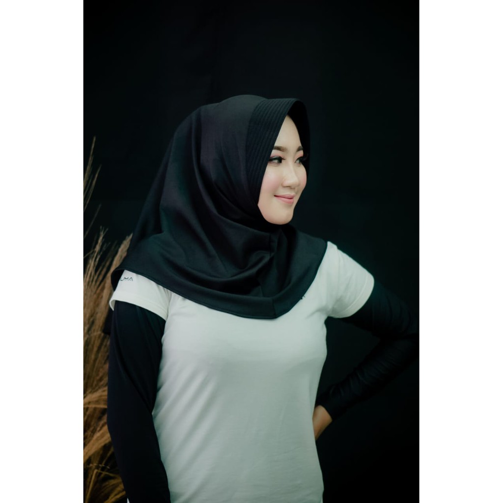 HIJAB SPORT OLAHRAGA HIJAB INSTAN KERUDUNG OLAHRAGA BAHAN JERSY TEBAL TIDK LICIN PETGARIS AB46-SPORT