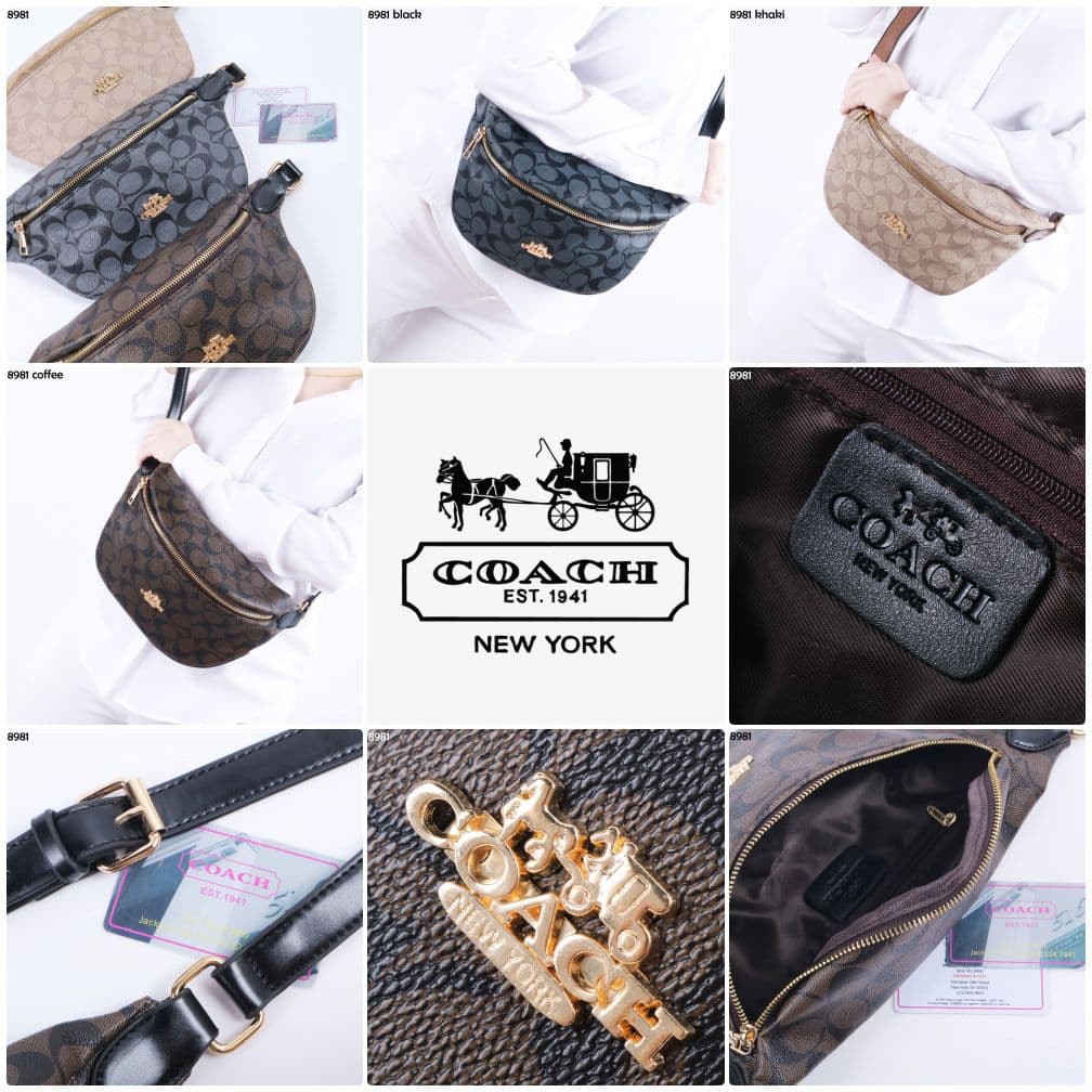 COD ❤️ Tas Wanita Limited Coach Bumbag in signature canvas Premium Import Waistbag branded