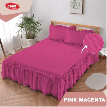 Sprei Rumbai Polos Kintakun / Sprei Embossed Kintakun Pink Magenta 180x200x39cm