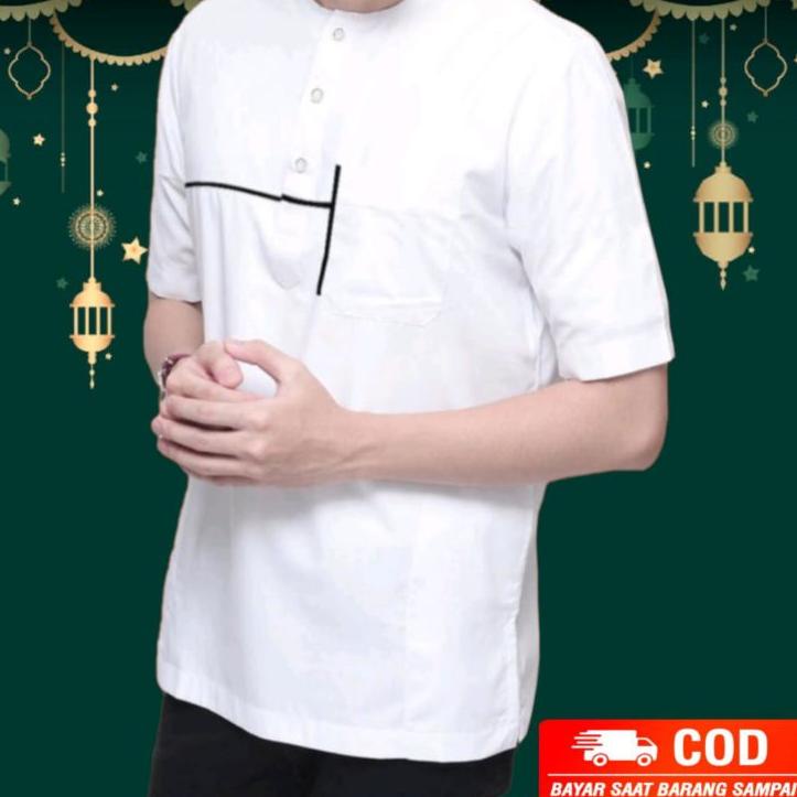 Sale Terbatas Koko Kurta Lengan Pendek BIG SIZE JUMBO Kurta Kaos Baju Koko Katun Baju Koko Pria Baju