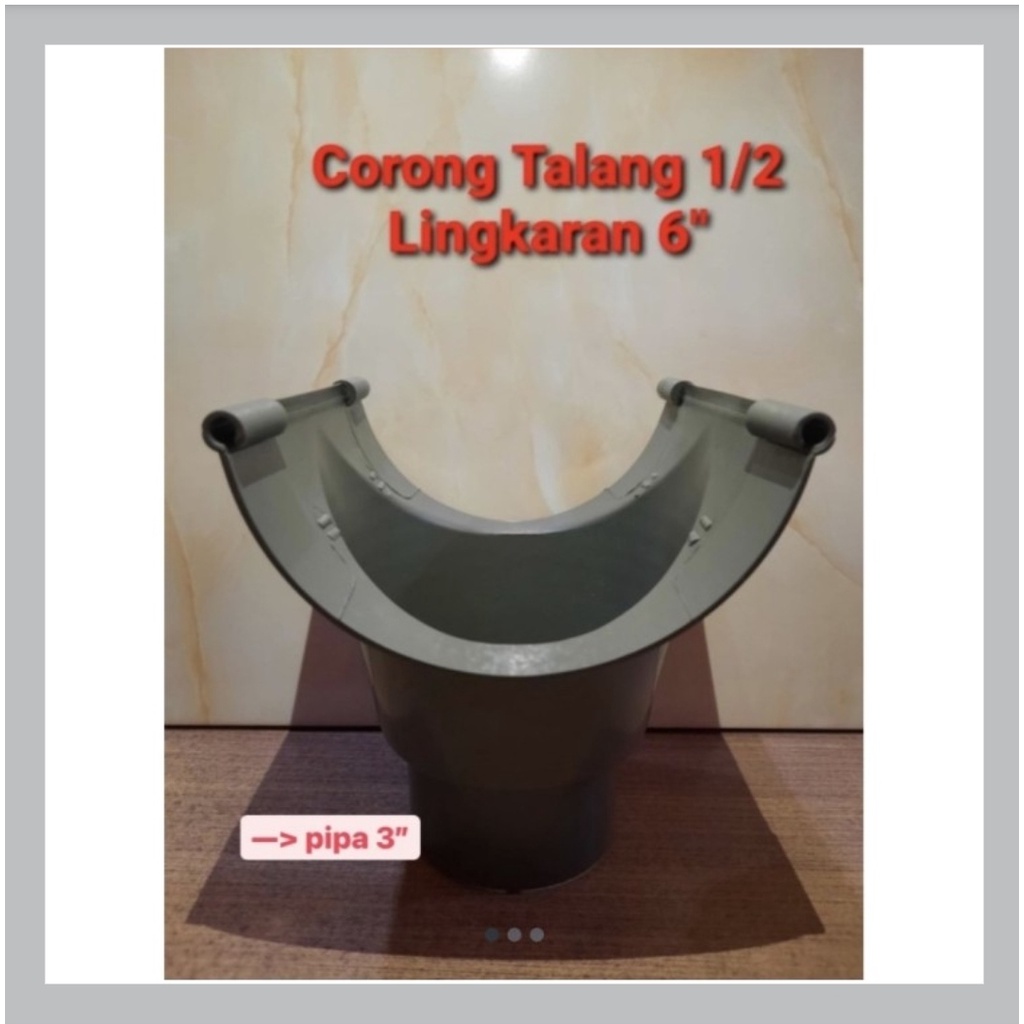 Bocoran / Corong Talang Air Setengah Lingkaran PVC 6" Inch / RG 6