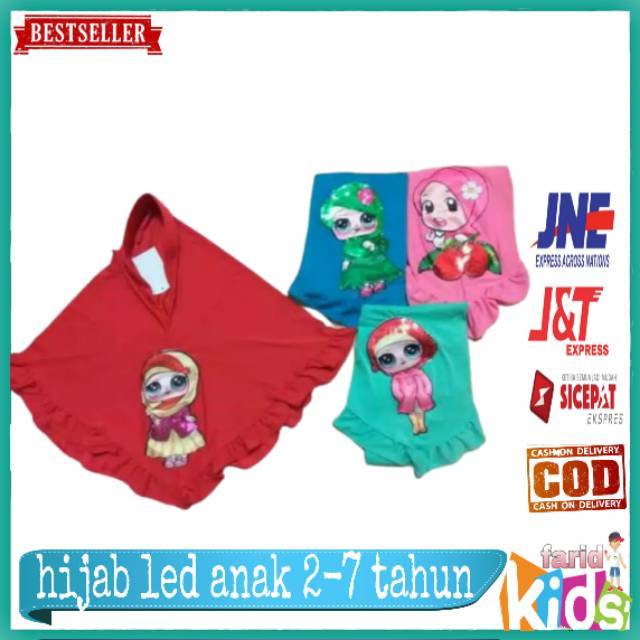 (COD) HIJAB LOL LED ANAK 2-7 tahun