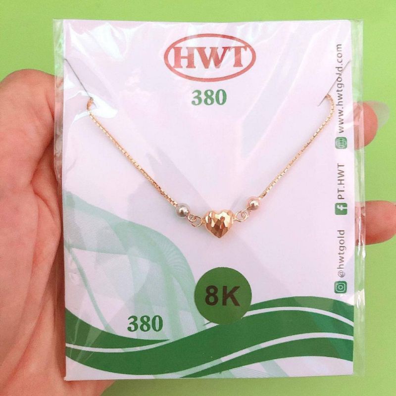 Gelang rantai serut love HWT kadar 375 8K