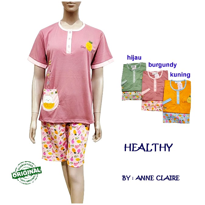 HEALTHY Baju Tidur/Piyama Wanita Stln Allsize Merk Anne Claire