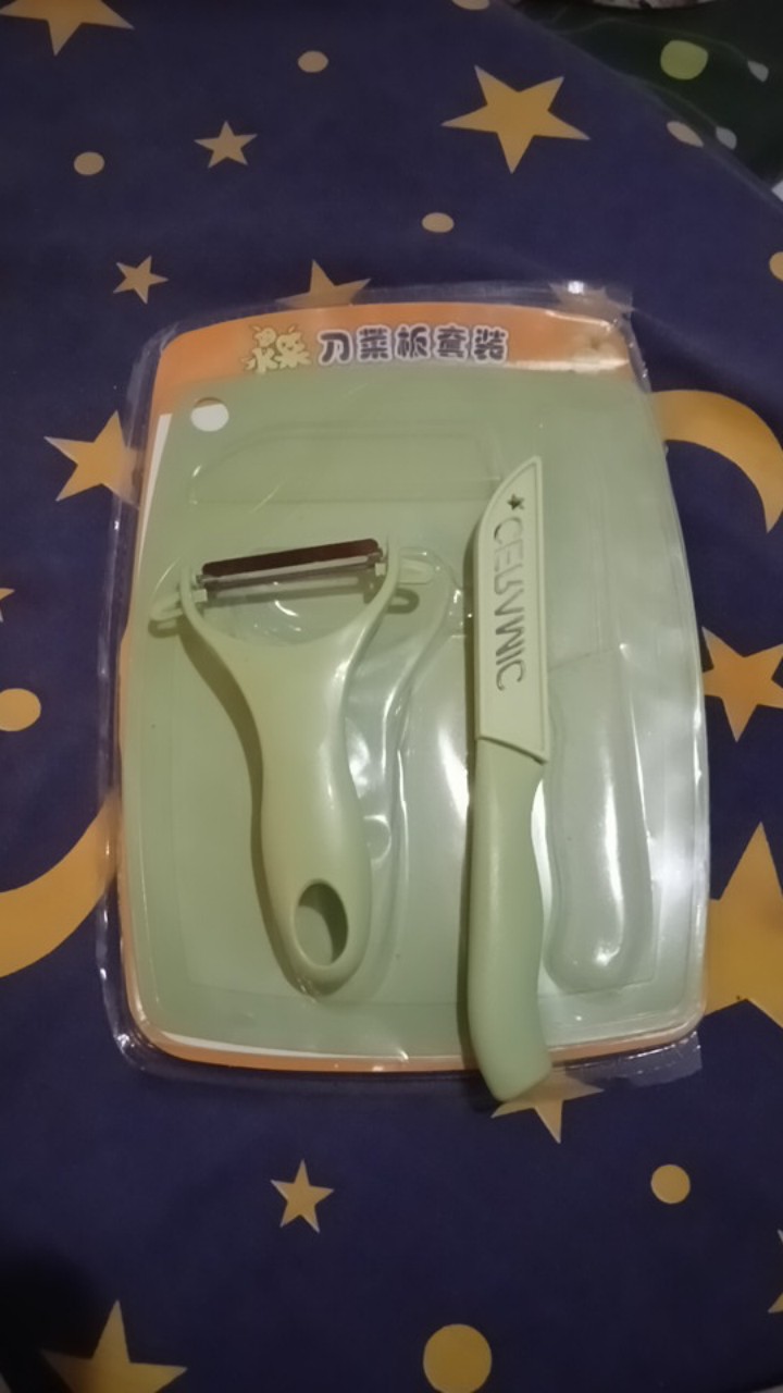 Pisau Set Talenan 3in1 Stainless Pengupas Kulit Buah Sayur Sebaguna Set Knife